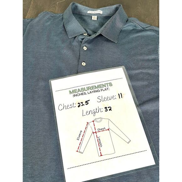 Peter Millar Men's Size XXL Gray Pattern 100% Cotton Stretch Polo Shirt GUC - Picture 7 of 9